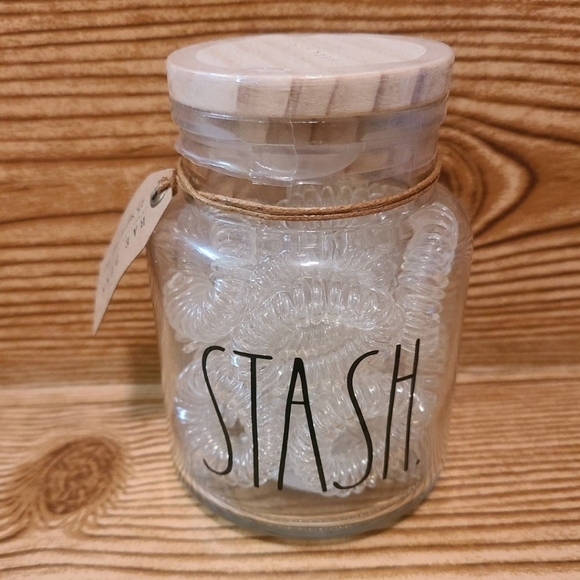 Rae Dunn Other - Rae Dunn Stash Glass Jar with Hair Ties